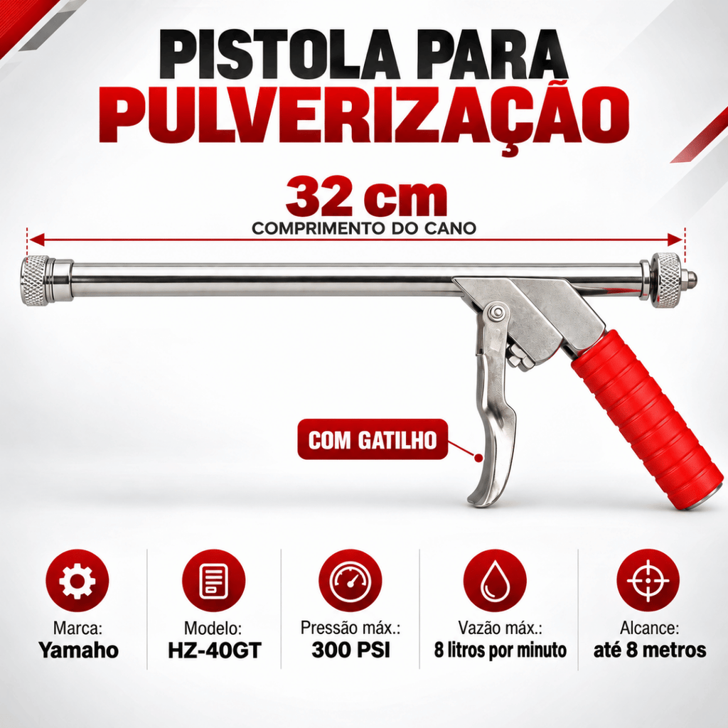 Pistola para Pulverização HZ-40GT com Gatilho - Yamaho