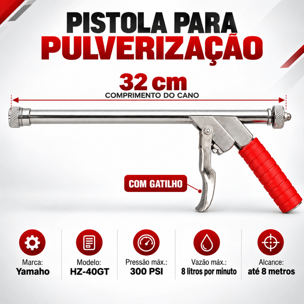 Pistola para Pulverização HZ-40GT com Gatilho - Yamaho