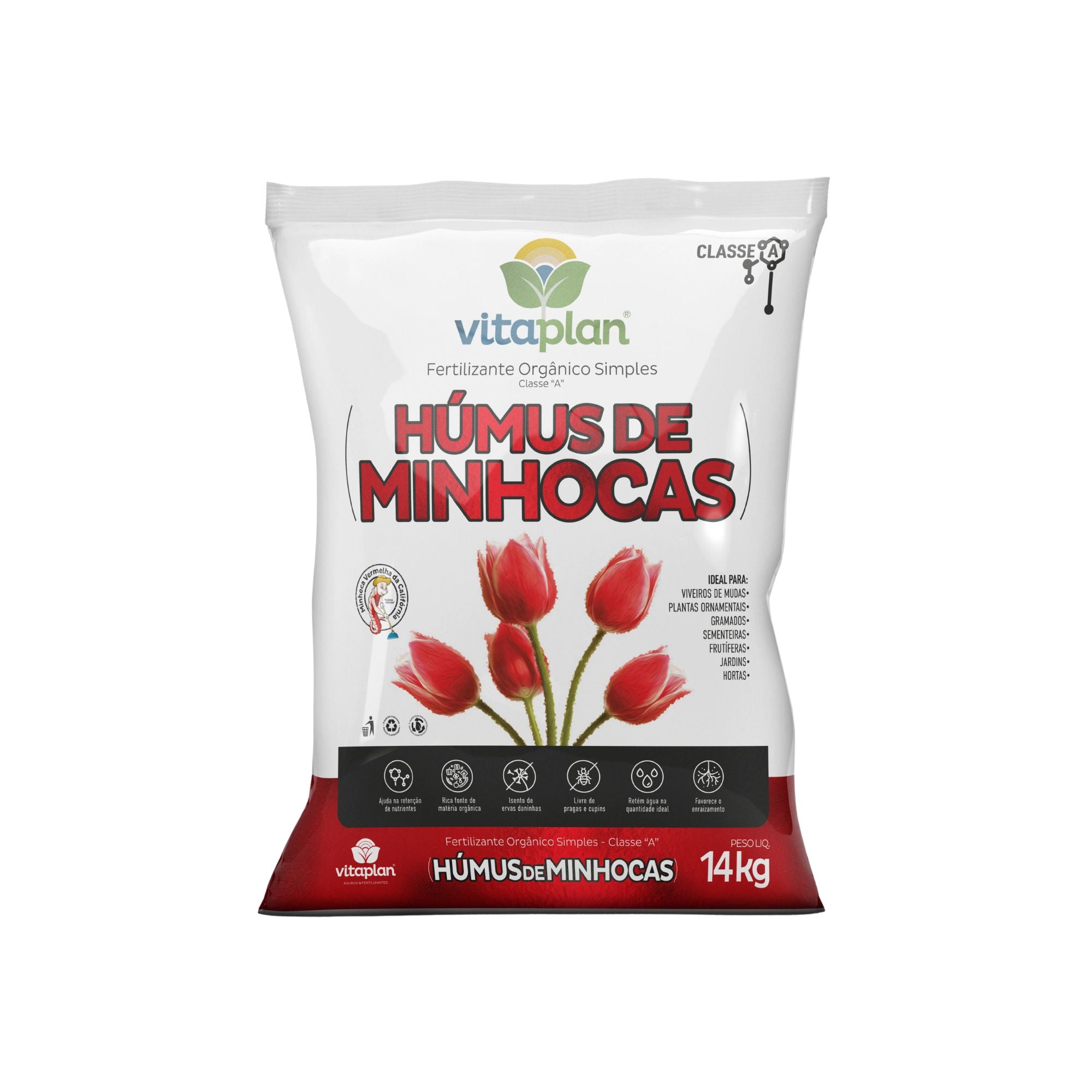 Húmus de Minhoca Vitaplan 14 kg para Solo e Plantio