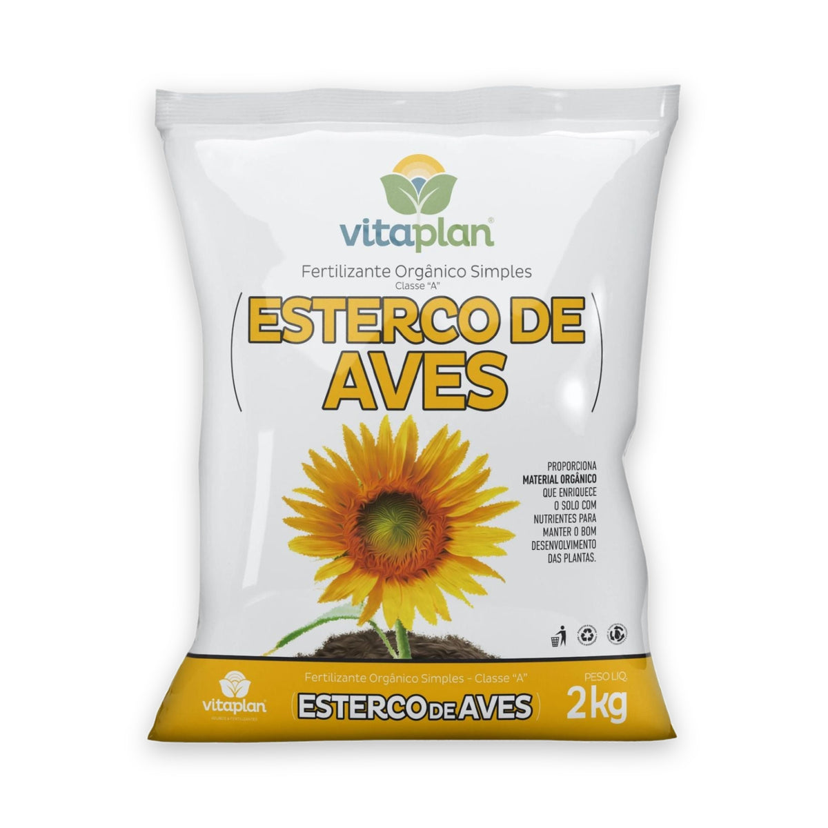 Esterco de Aves Vitaplan 2 kg Fertilizante Orgânico Natural