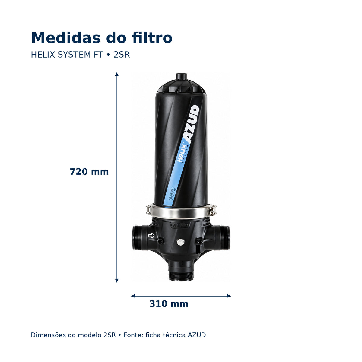 Filtro  Helix System FT 2SR MG 100 Micron - Azud