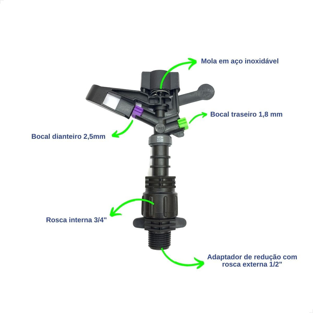 Aspersor de Impacto IM22 com Bocal 635 l/h - Zanagro