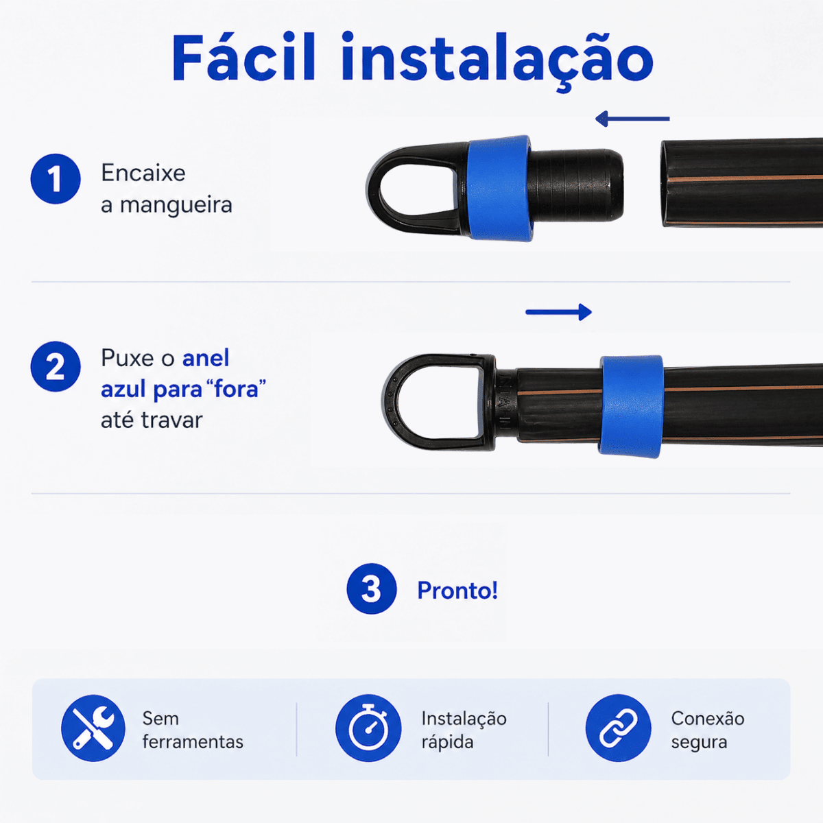 Conector Final 16mm com Anel Azul Netafim - 10 unid. - Zanagro