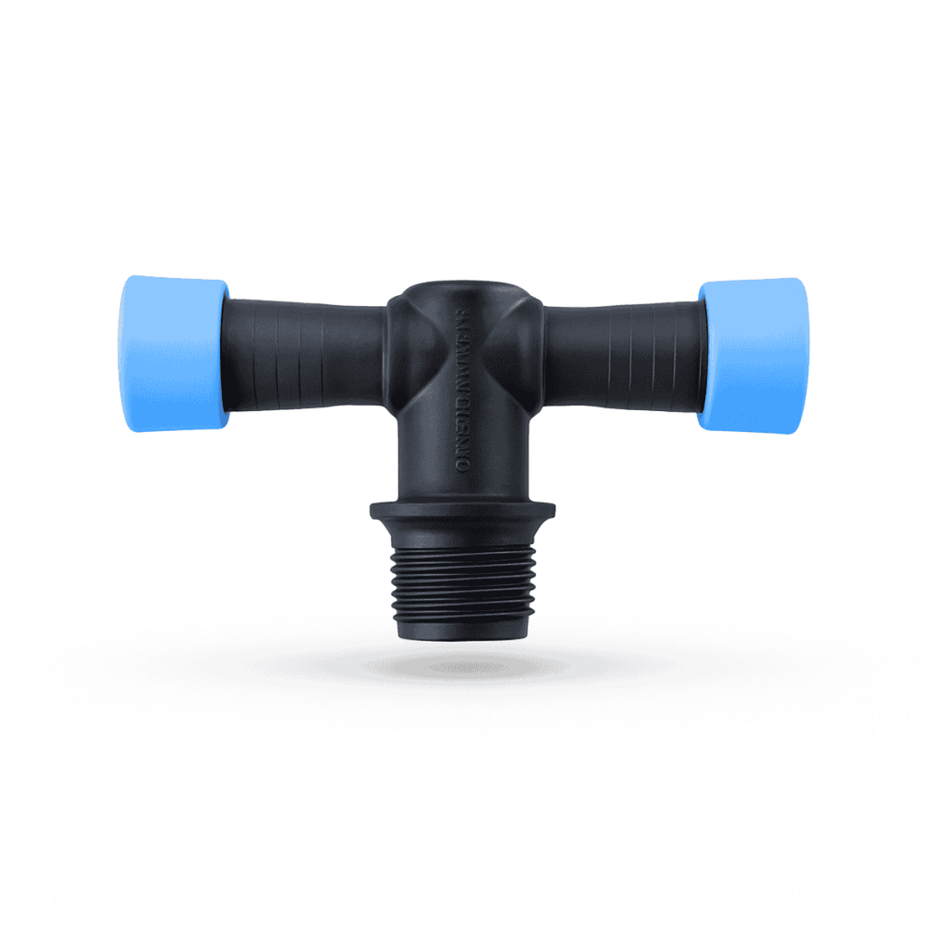 Conector Tê Anel Azul 16mm x 1/2" para Flexnet - 100 unid. - Zanagro