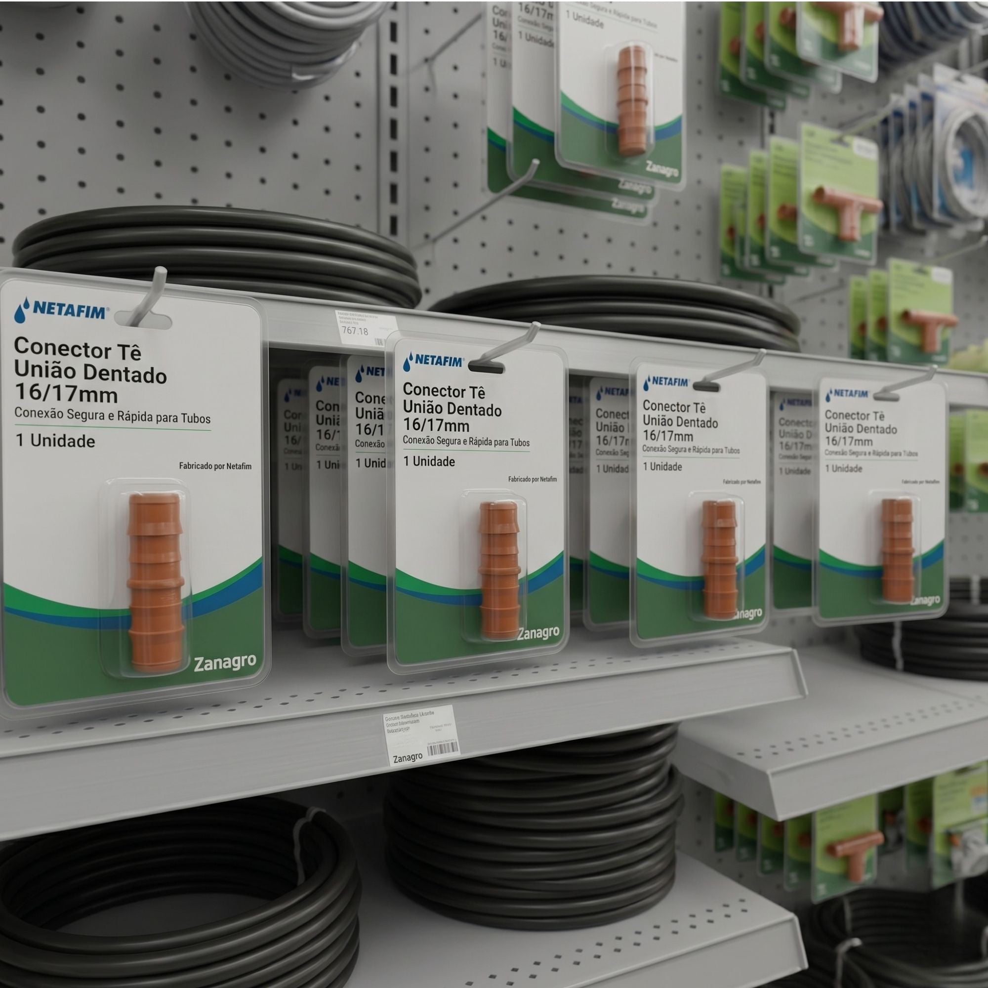 Conector União Dentado 16/17mm Netafim - 50 unid. - Zanagro