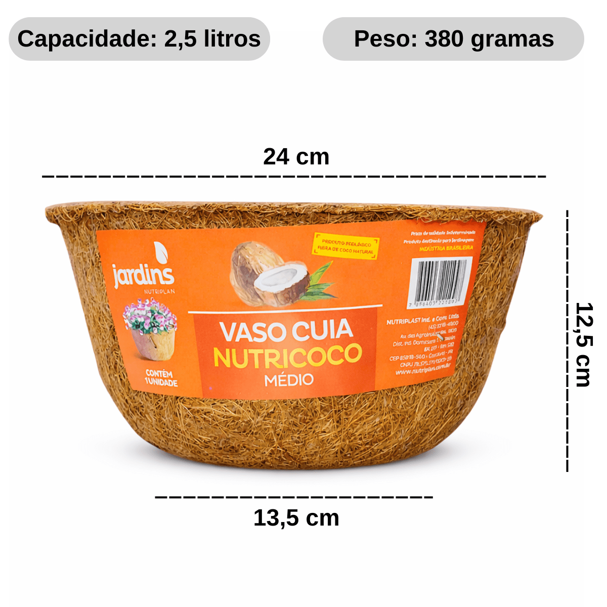 Cuia Fibra de Coco Nutriplan Média - Zanagro