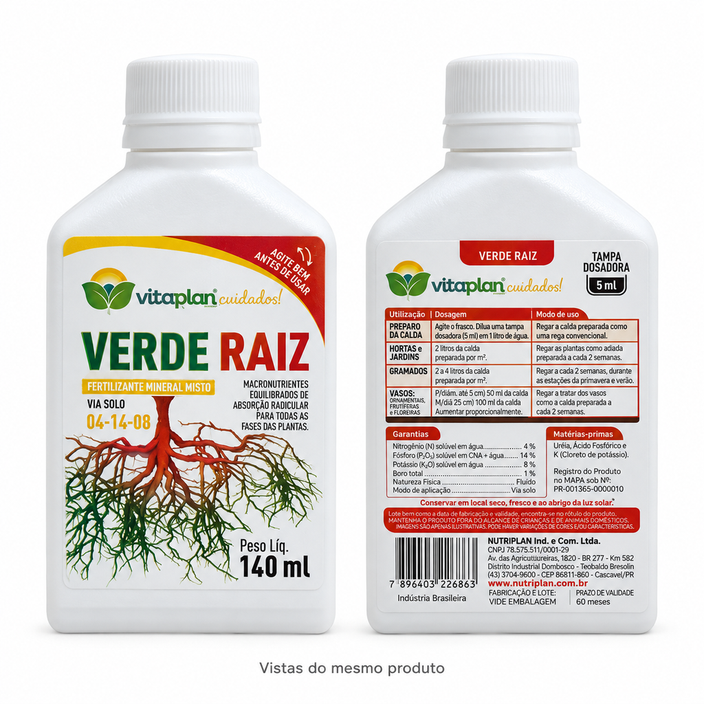 Fertilizante Verde Raiz 140ml - Vitaplan