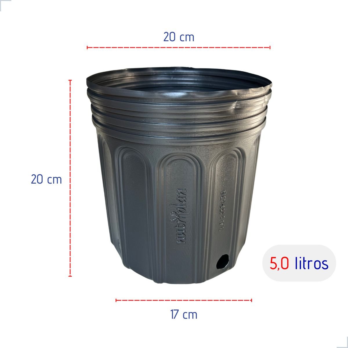 Embalagem para Muda 5 Litros Nutriplan - 100 unid. - Zanagro