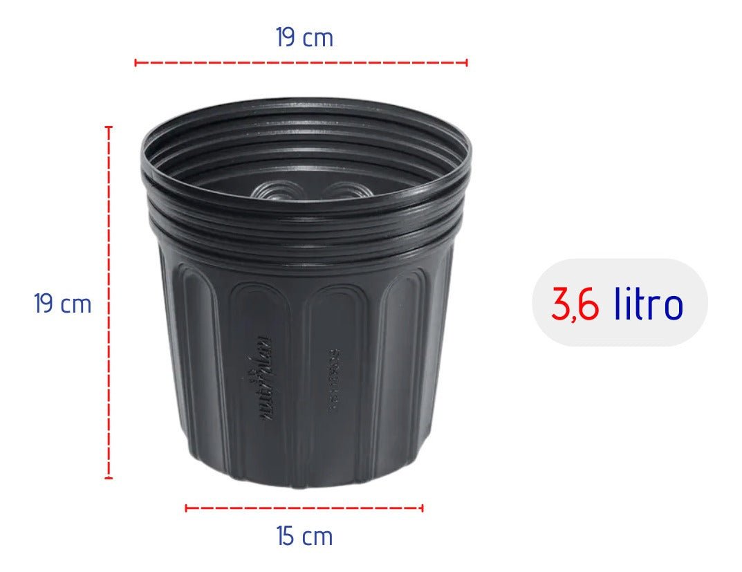 Embalagem para Mudas 3,6 Litros Nutriplan - 100 unid. - Zanagro