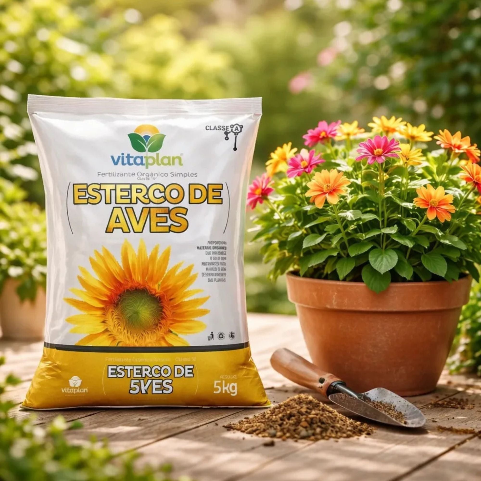 Esterco de Aves Vitaplan 5 kg Fertilizante Orgânico Natural - Zanagro