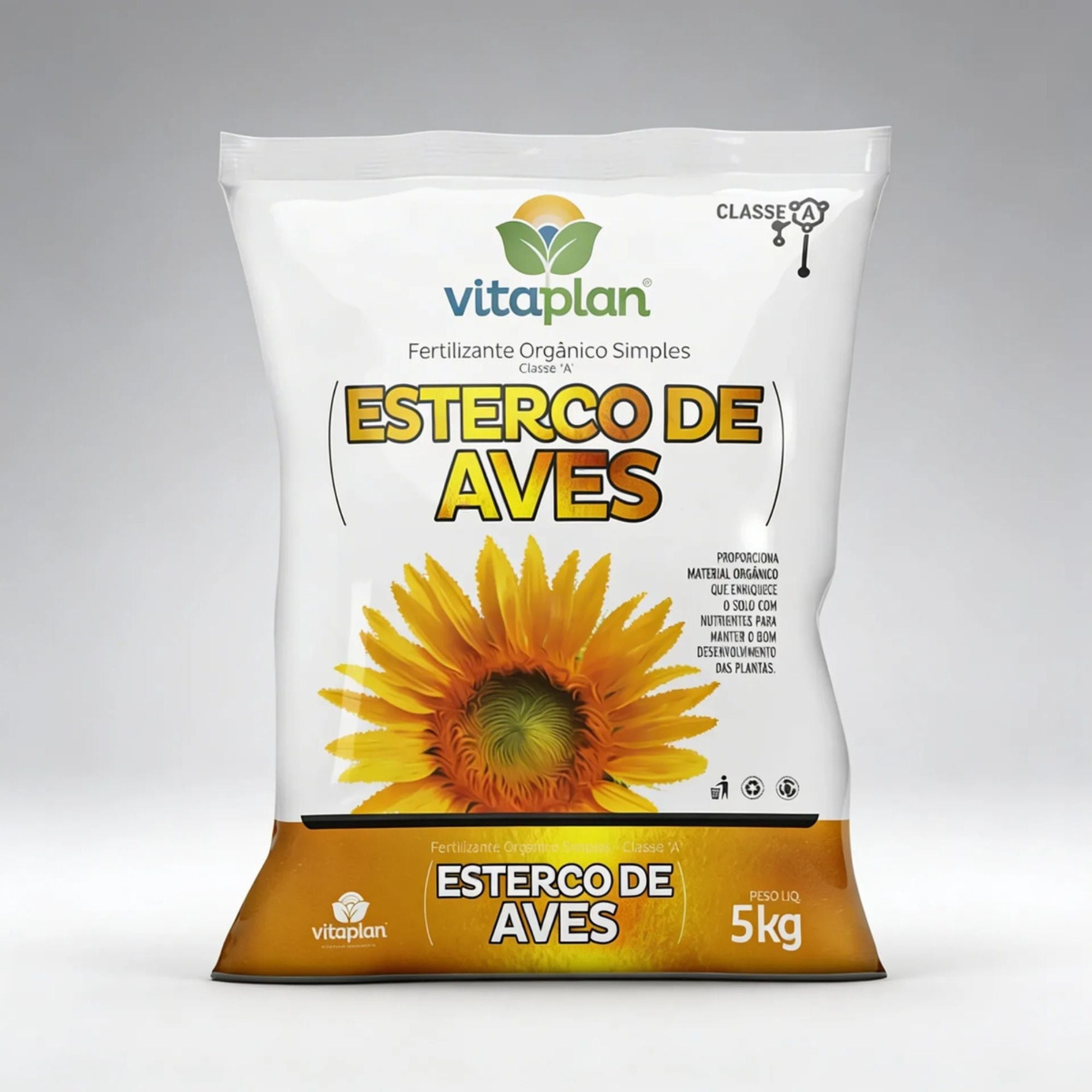 Esterco de Aves Vitaplan 5 kg Fertilizante Orgânico Natural - Zanagro