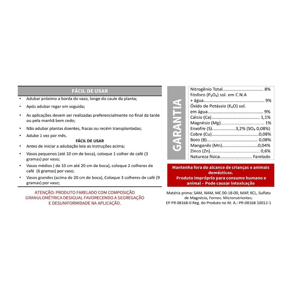 Fertilizante Cactos e Suculentas 150g - Vitaplan - Zanagro