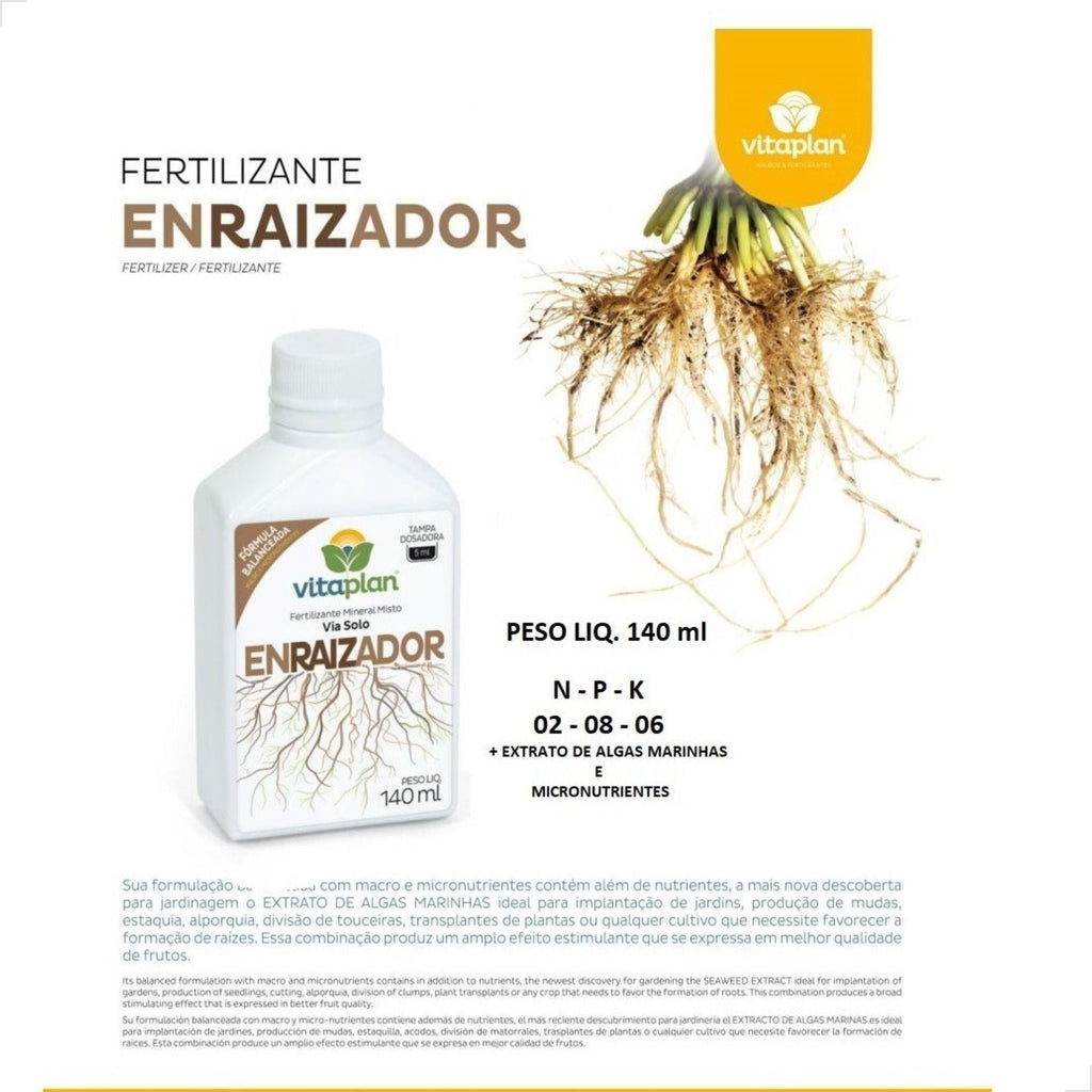 Fertilizante Enraizador 140ml - Vitaplan - Zanagro