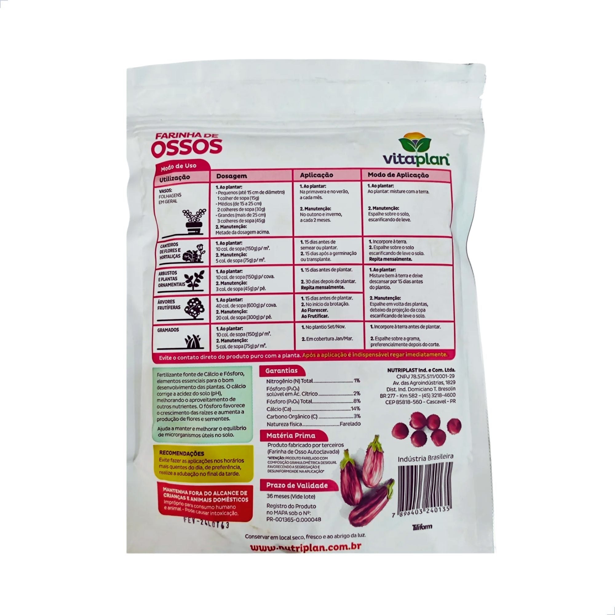 Fertilizante Farinha de Osso 1 kg Pouch - Zanagro