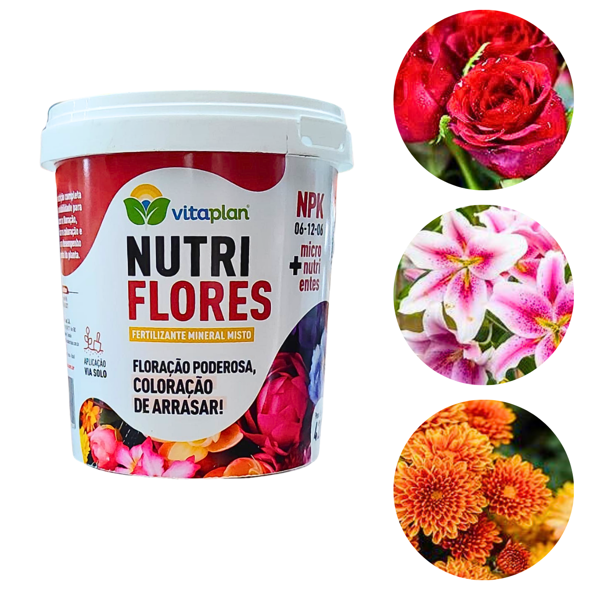 Fertilizante Premium para Flores NutriFlores Vitaplan 420g - Zanagro