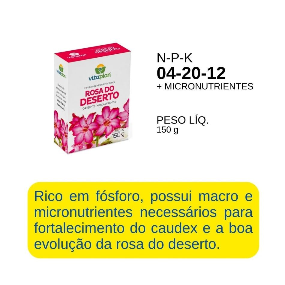 Fertitlizante Rosa do Deserto 150g - Vitaplan - Zanagro