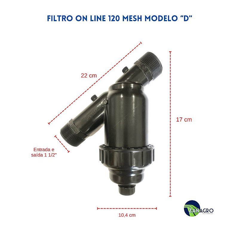 Filtro de Disco Modelo E 120 Mesh 10 m³/h 1.1/2" - Irritec - Zanagro