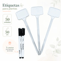Kit 50 Identificador de Plantas 30cm Nutriplan Branco + 2 Canetas - Zanagro