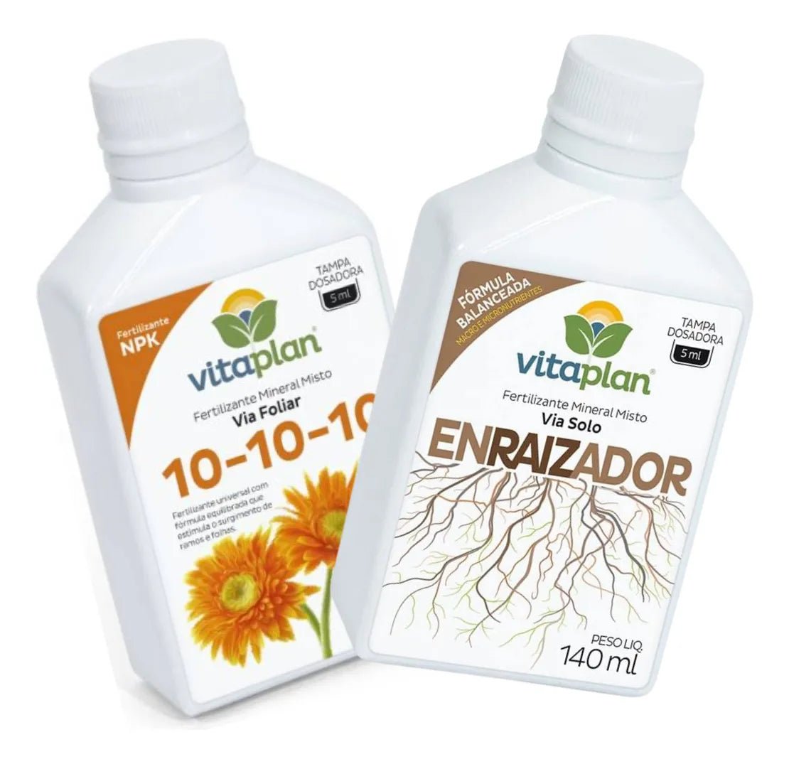 Kit Fertilizantes NPK 10 - 10 - 10 + Enraizador (140ml) Vitaplan - Zanagro