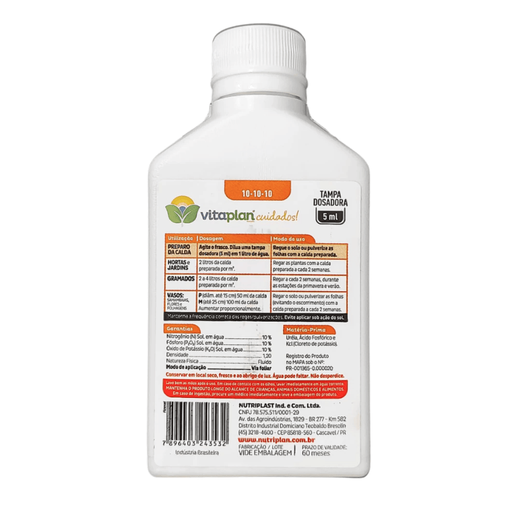 Kit Fertilizantes NPK 10 - 10 - 10 + Enraizador (140ml) Vitaplan - Zanagro