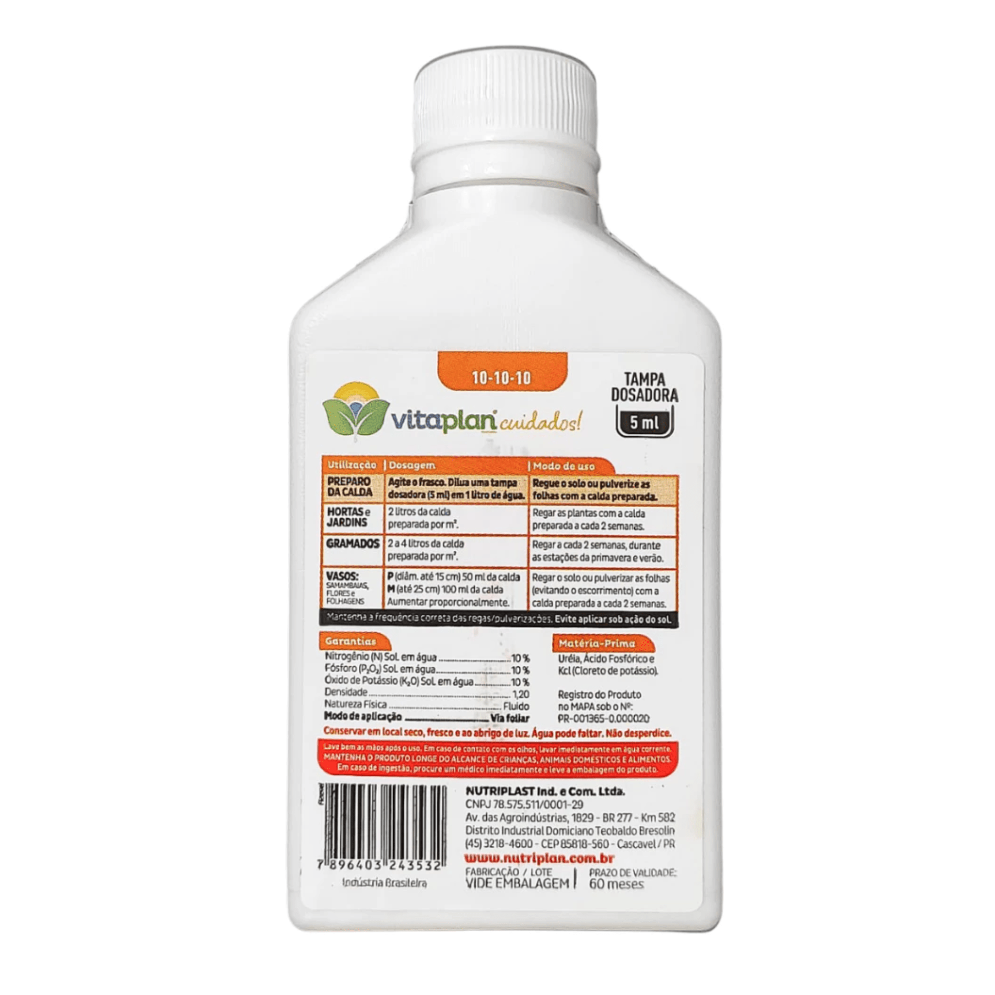 Kit Fertilizantes NPK 10 - 10 - 10 + Enraizador (140ml) Vitaplan - Zanagro