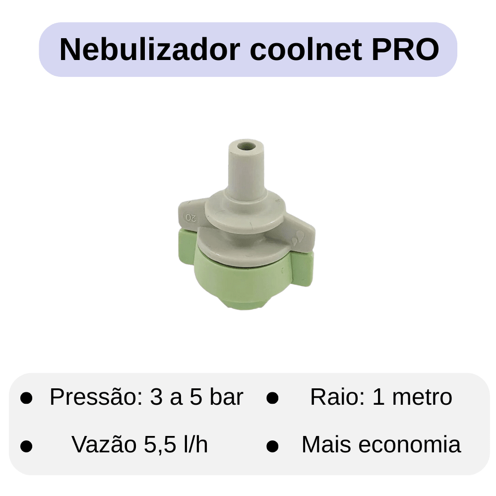 Kit Nebulização Netafim CoolNet Pro 5,5l/h Completo - 50un - Zanagro