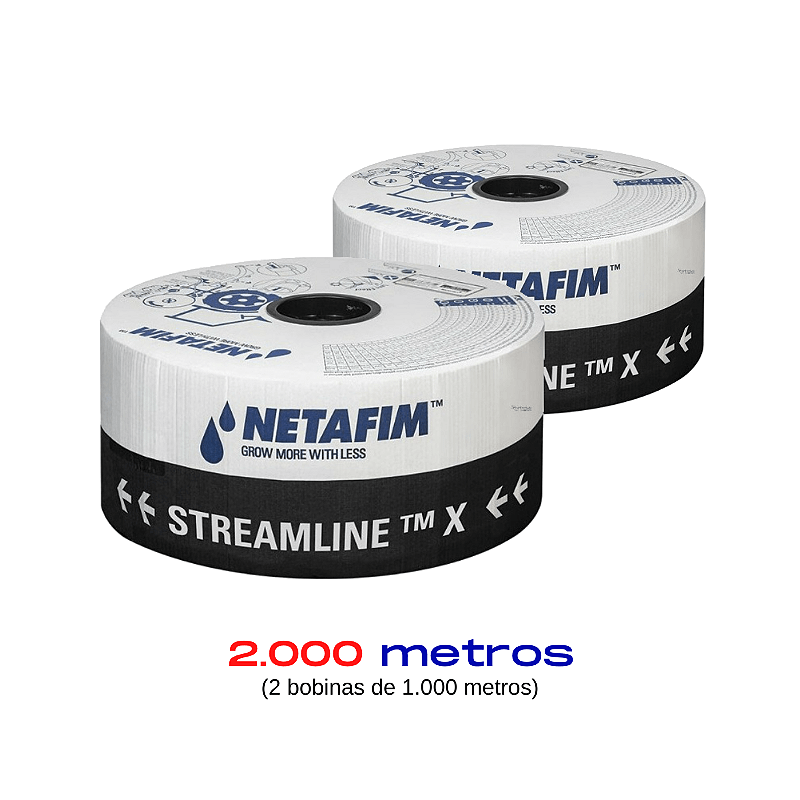 Mangueira de Gotejamento Netafim Streamline X 16060 (6mil) 1,6 l/h - 2.000 metros - Zanagro