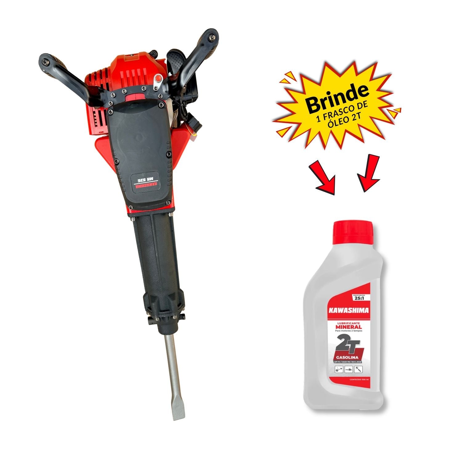Martelete Rompedor Kawashima MR52G + Óleo 2T - Zanagro