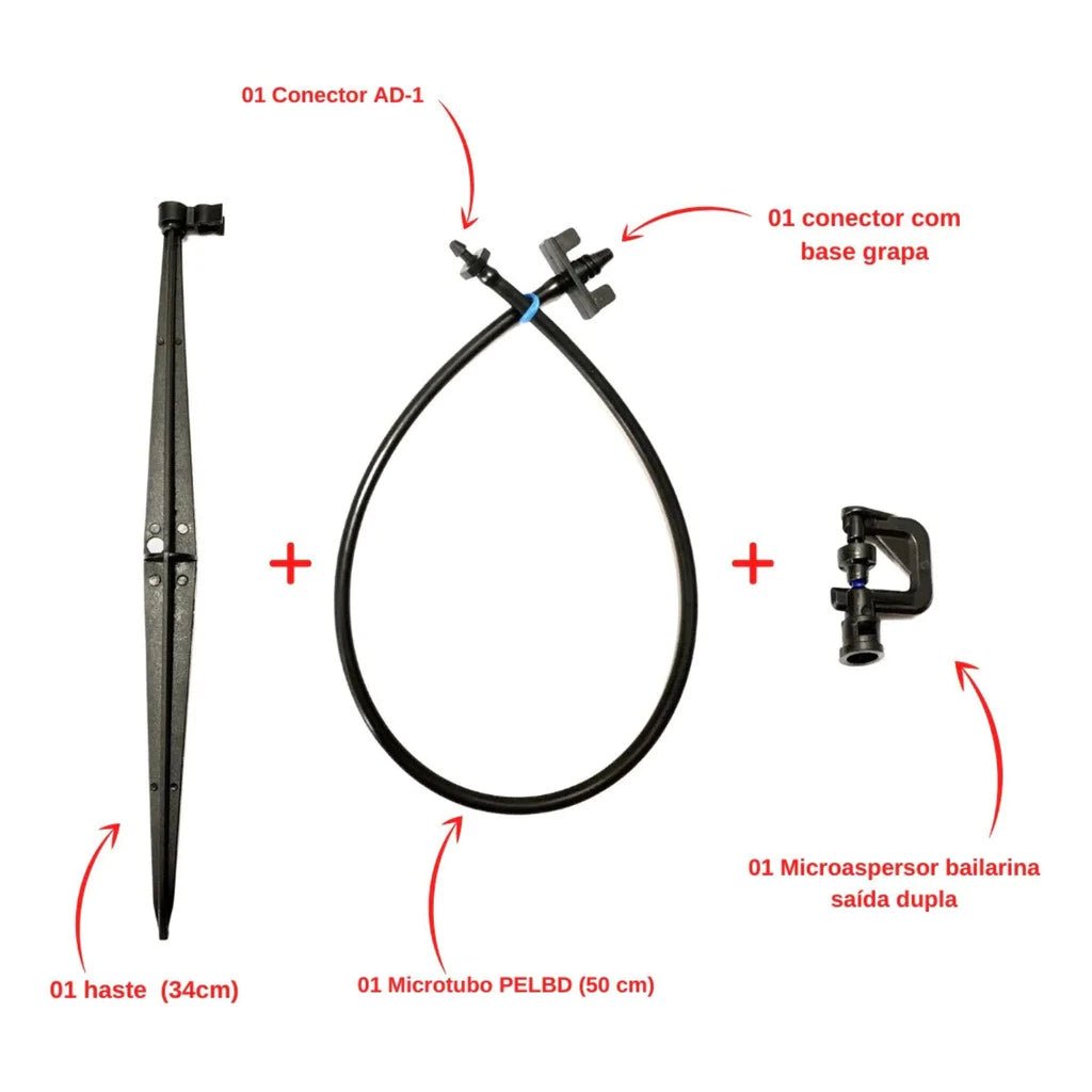 Microaspersor Bailarina Completo 70 l/h - 50 unid. - Zanagro