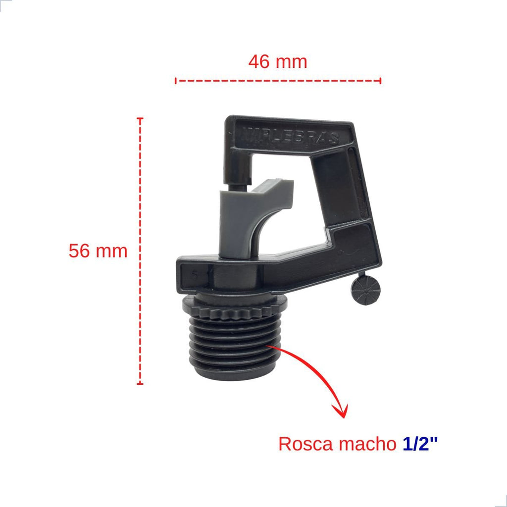 Microaspersor Im-Ram 147 l/h Rosca 1/2" (Bocal Amarelo) - 10 unid - Zanagro