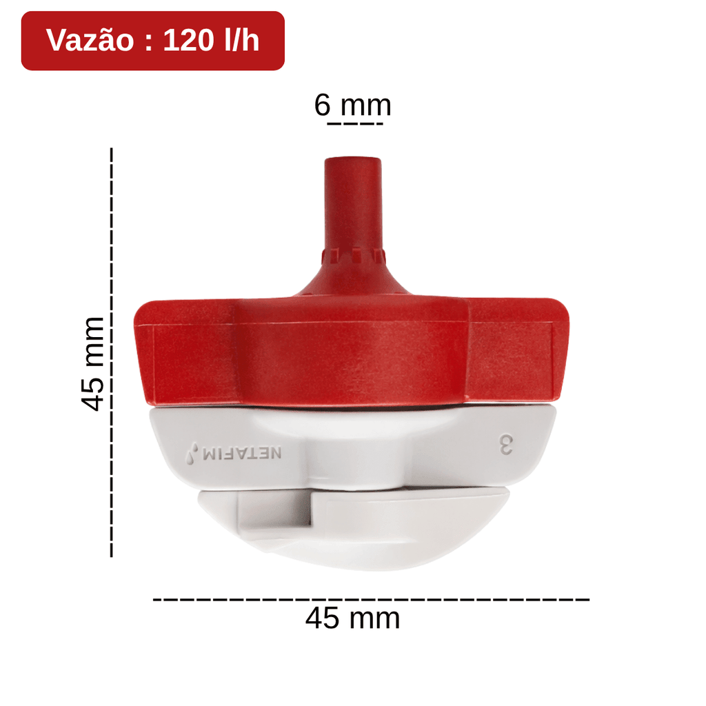 Microaspersor Rotor SpinNet FLT 120 l/h - 50 unid. - Zanagro