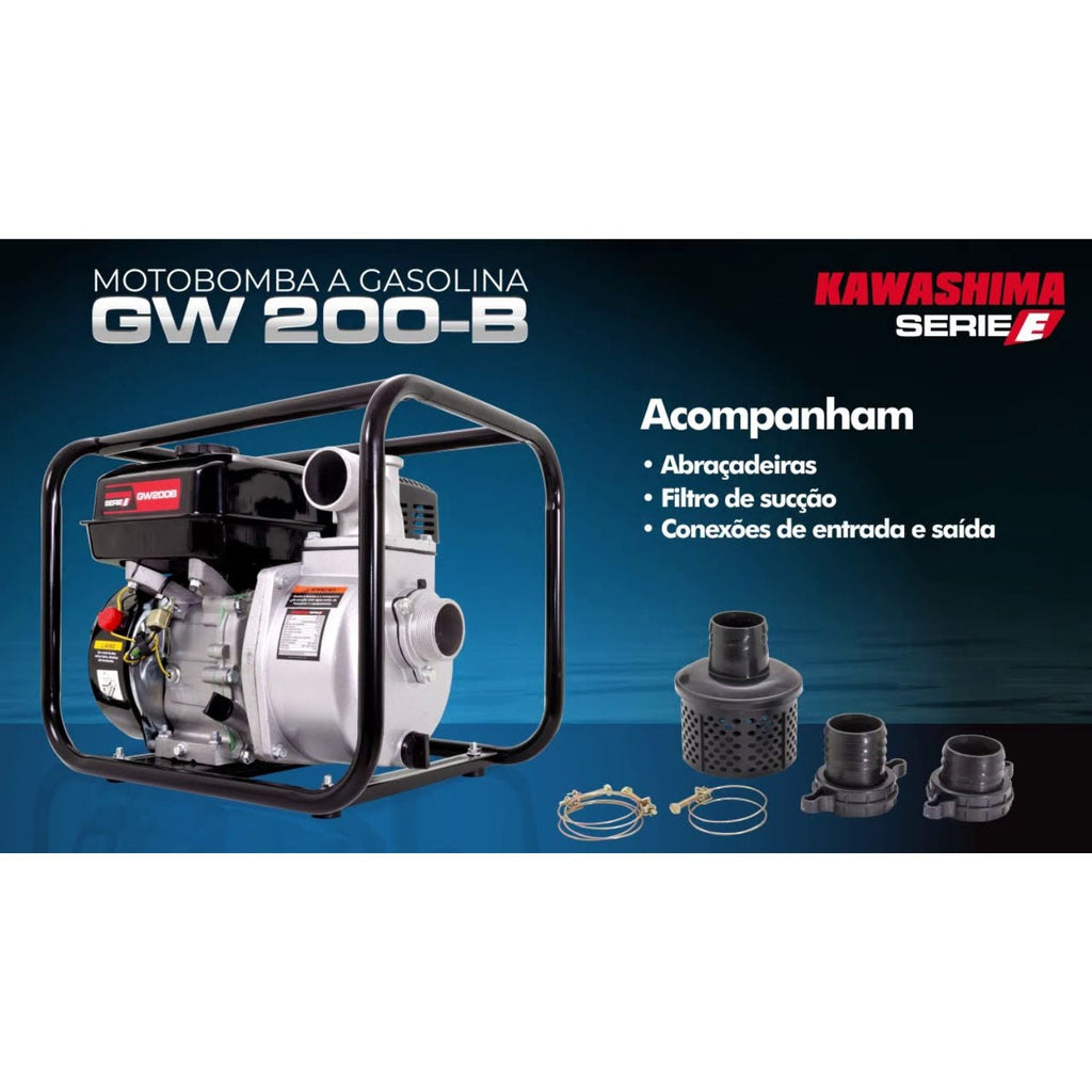 Motobomba a Gasolina 4T Kawashima GW 200 - B Autoescorvante 30.000 l/h - Zanagro
