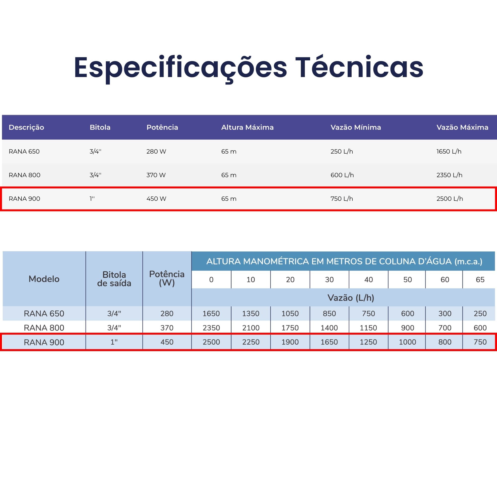 Motobomba Vibratória Rana 900 450w até 2.550 l/h - Zanagro