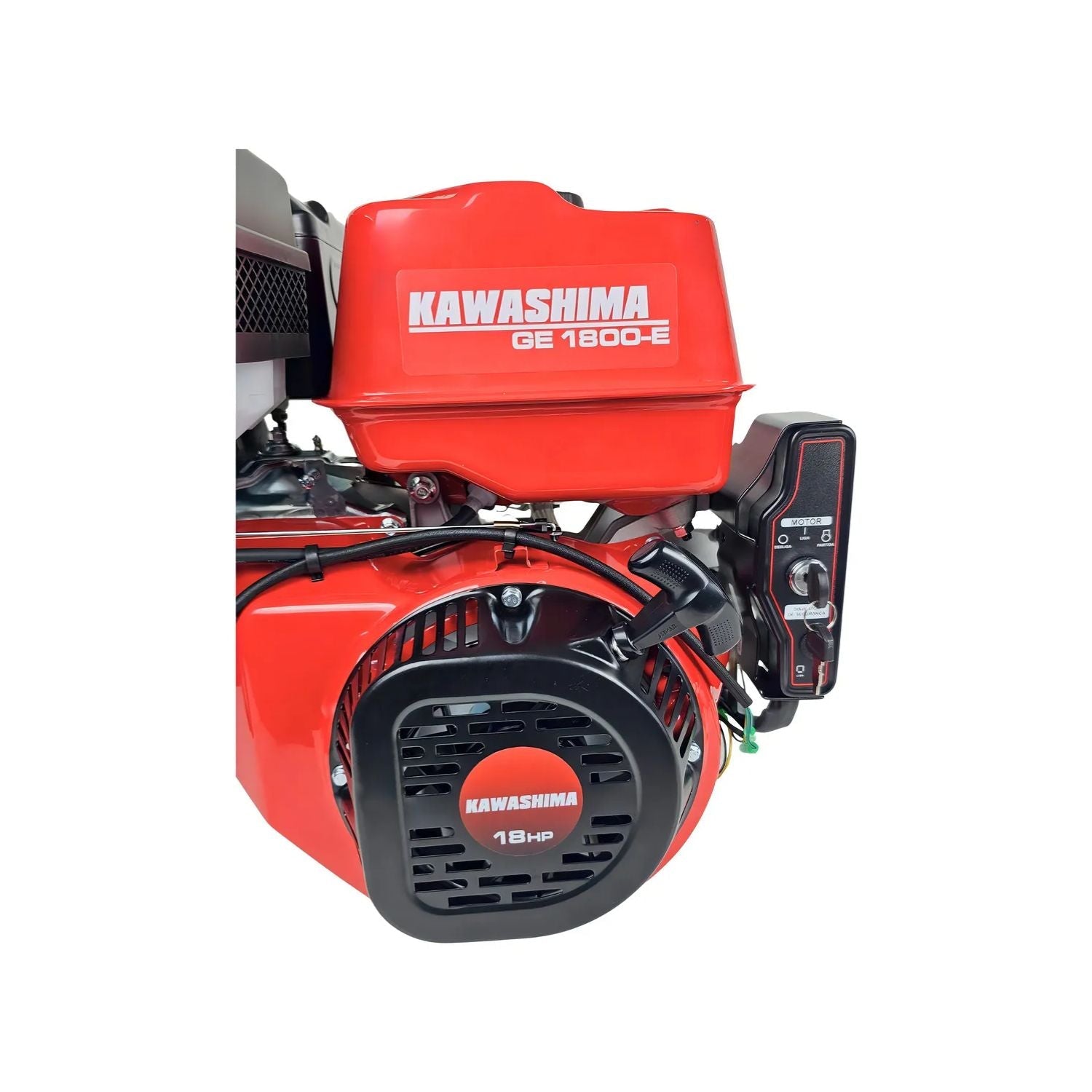 Motor Estacionário Kawashima GE 1800 - E a Gasolina 18hp 500cc com Partida Elétrica - Zanagro