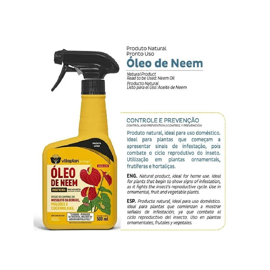 Óleo de Neem Pronto Uso 500ml - Vitaplan - Zanagro