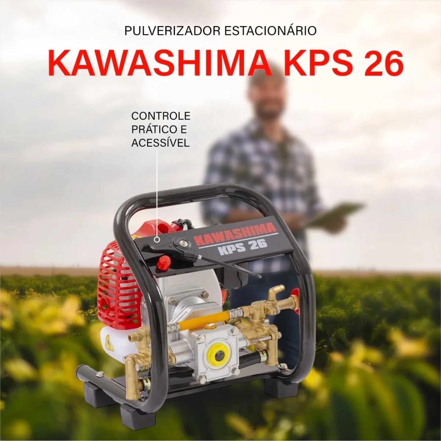Pulverizador Estacionário Kawashima KPS 26 a gasolina 25,4 cc 25 bar - Zanagro