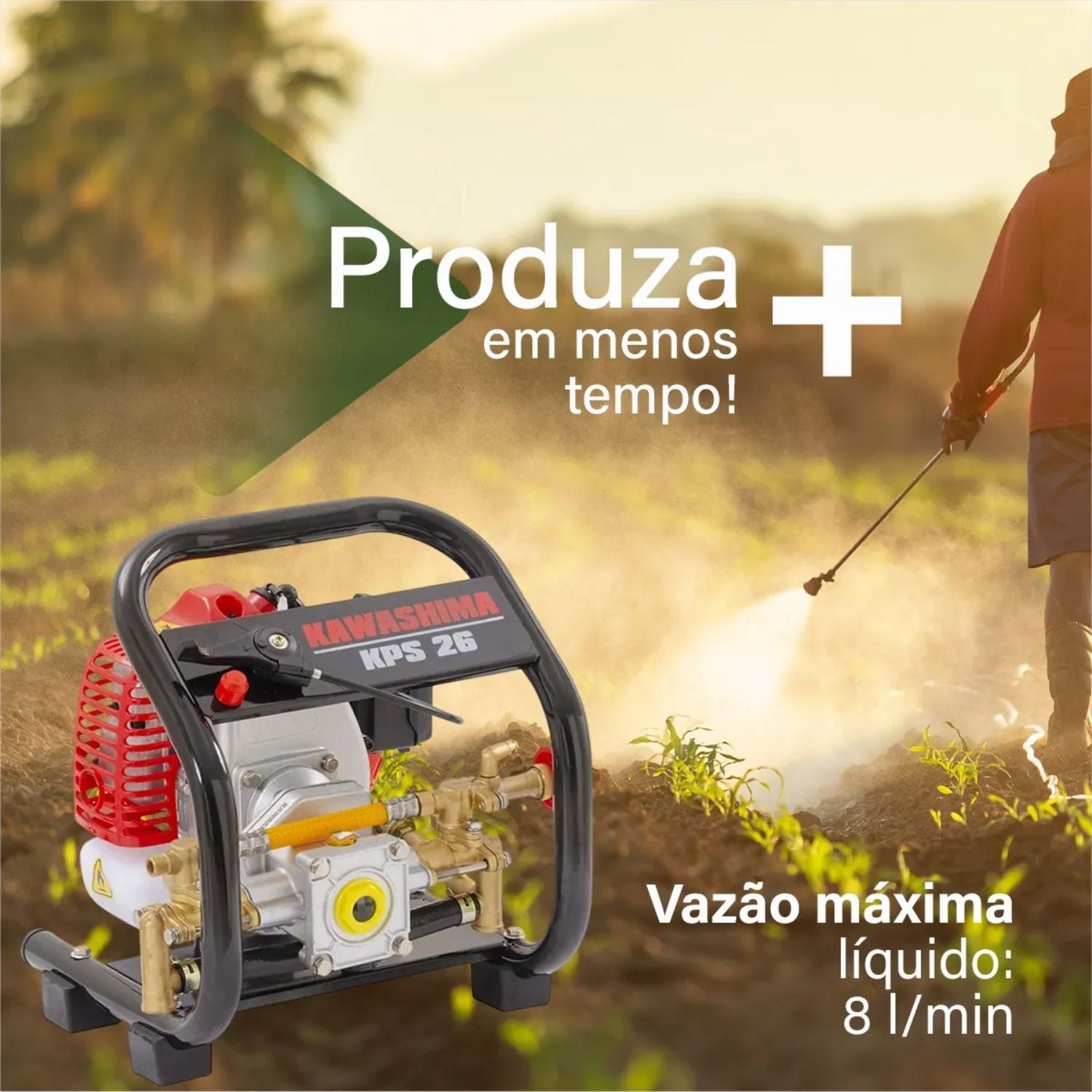 Pulverizador Estacionário Kawashima KPS 26 a gasolina 25,4 cc 25 bar - Zanagro