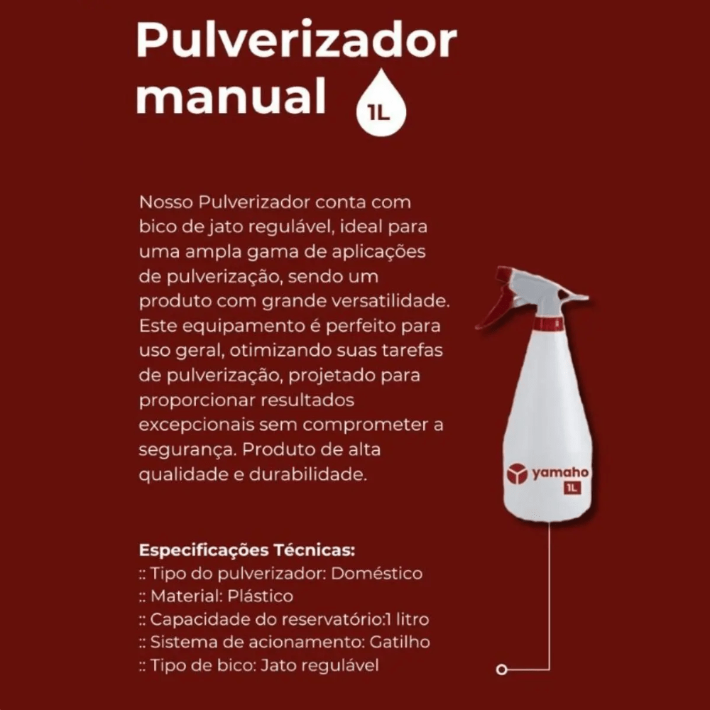 Pulverizador Manual Yamaho 1 Litro com Bico Regulável - Zanagro