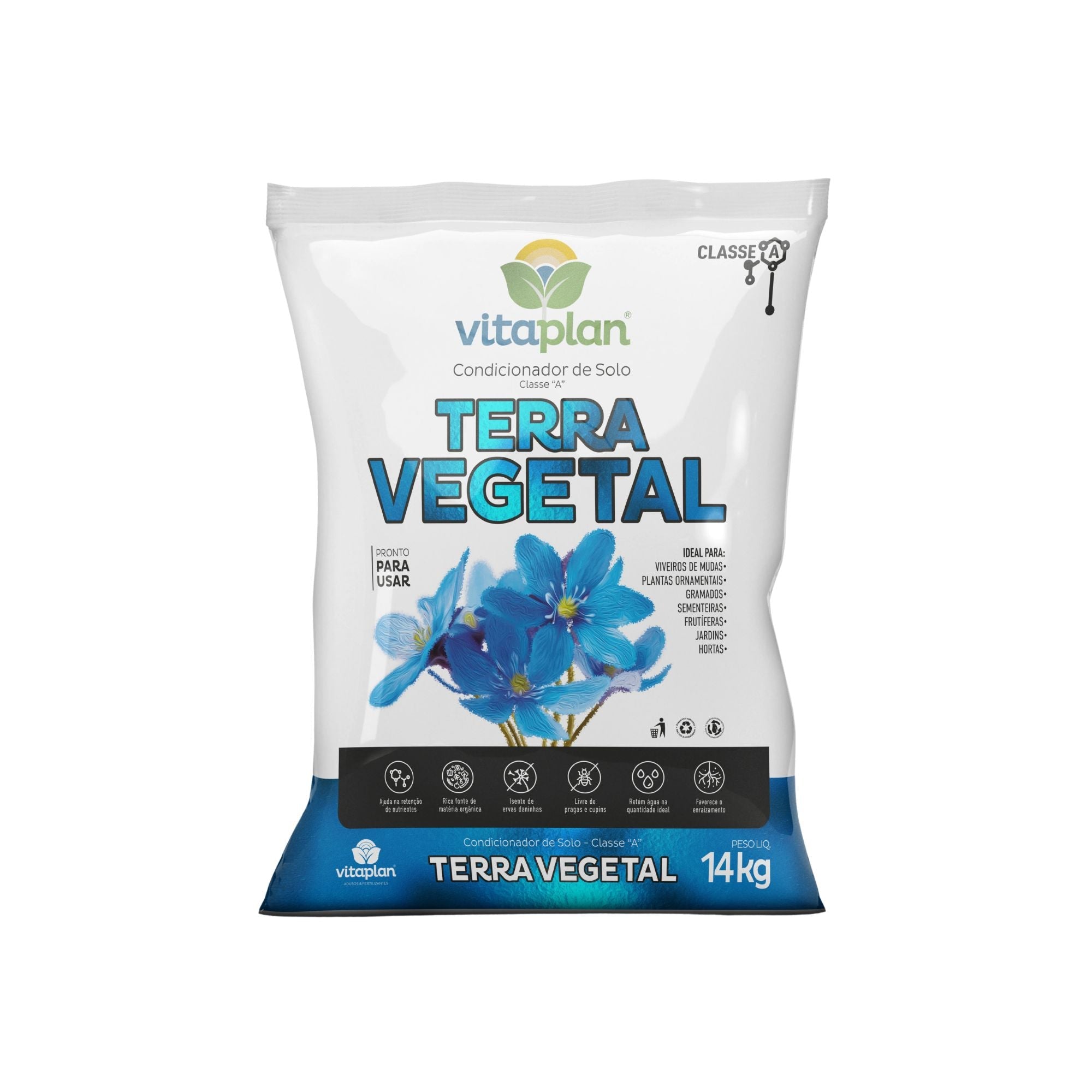 Terra Vegetal Vitaplan Pronta Para Uso 14kg - Zanagro