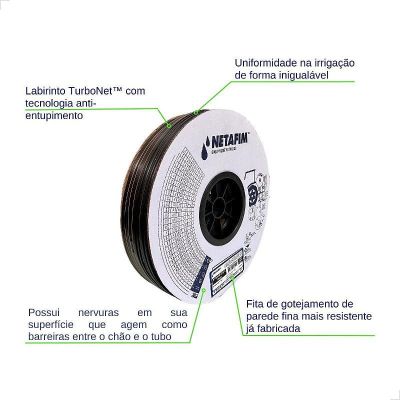 Tubo Gotejador Netafim Streamline X 16060 (6 mil) 1,6 l/h - 250 metros - Zanagro