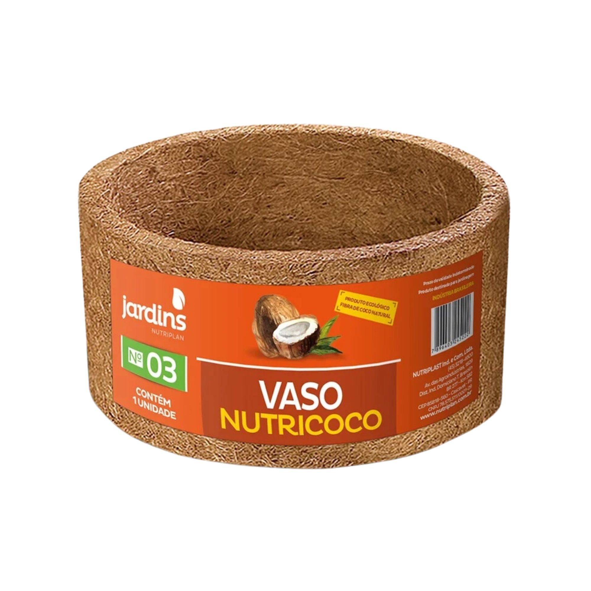 Vaso Nutricoco Nº 3 em Fibra de Coco Natural - Nutriplan - Zanagro