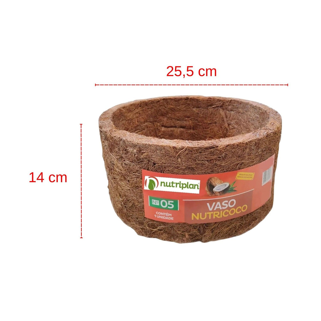 Vaso Nutricoco Nº 5 em Fibra de Coco Natural - Nutriplan - Zanagro