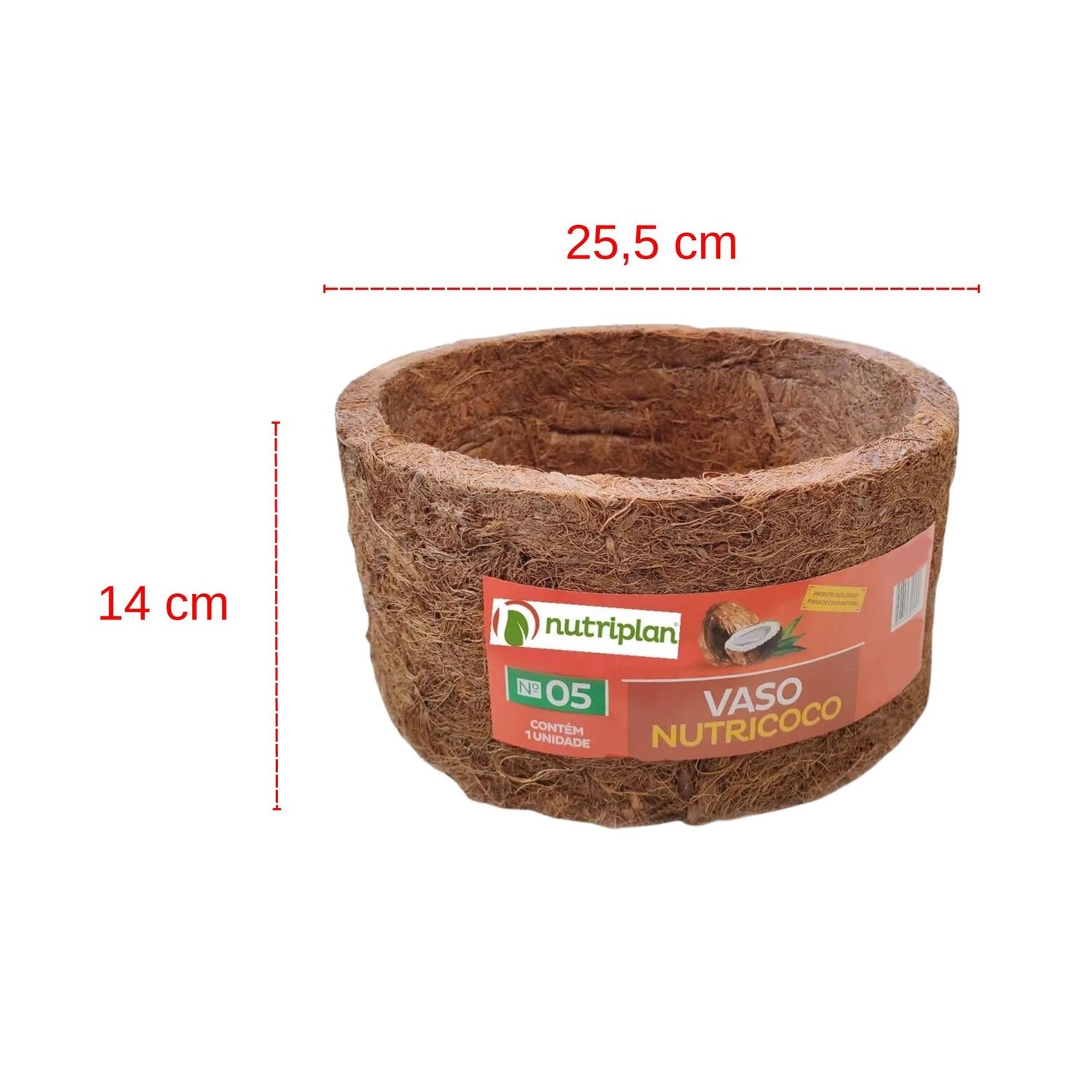 Vaso Nutricoco Nº 5 em Fibra de Coco Natural - Nutriplan - Zanagro